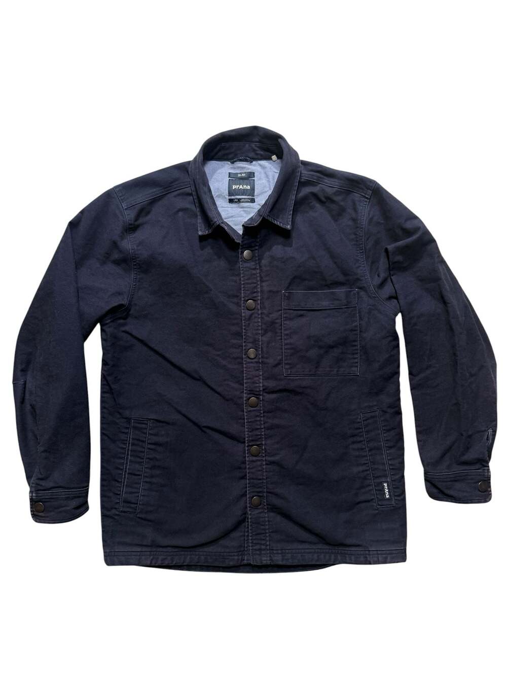 prAna Slim Fit Navy Button-Down Workwear Chore Shirt Jacket